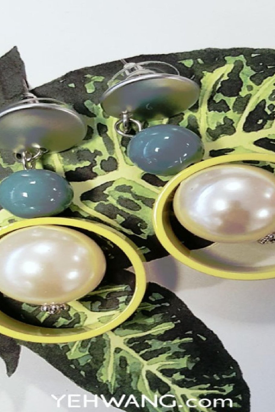 Boucles d'oreilles Funky perle Jaune Aluminium Image2